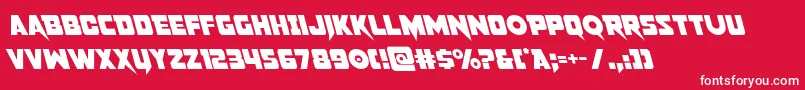 フォントpistoleerleft – 赤い背景に白い文字