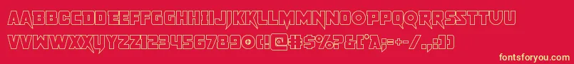 pistoleerout Font – Yellow Fonts on Red Background