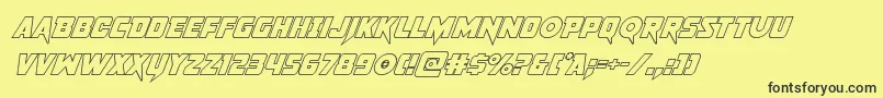 pistoleeroutsuperital Font – Black Fonts on Yellow Background