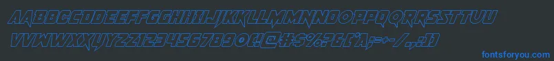 pistoleeroutsuperital Font – Blue Fonts on Black Background