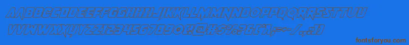 pistoleeroutsuperital Font – Brown Fonts on Blue Background