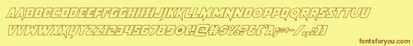 pistoleeroutsuperital Font – Brown Fonts on Yellow Background