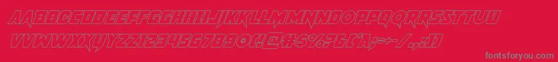 pistoleeroutsuperital Font – Gray Fonts on Red Background