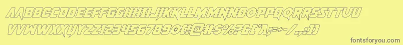 pistoleeroutsuperital Font – Gray Fonts on Yellow Background