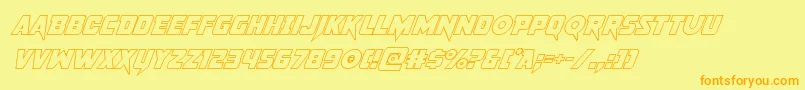 pistoleeroutsuperital Font – Orange Fonts on Yellow Background
