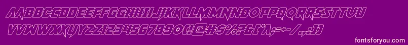 pistoleeroutsuperital Font – Pink Fonts on Purple Background