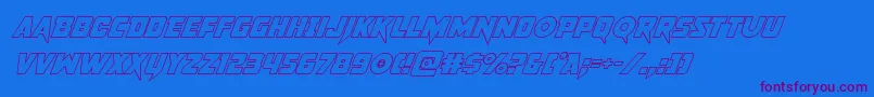 pistoleeroutsuperital Font – Purple Fonts on Blue Background