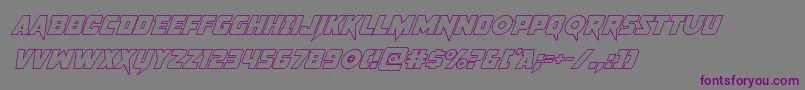 pistoleeroutsuperital Font – Purple Fonts on Gray Background