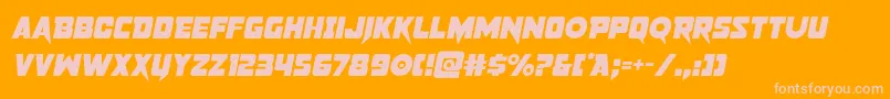 pistoleersemital-Schriftart – Rosa Schriften auf orangefarbenem Hintergrund