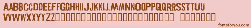 PISTOLGR-Schriftart – Braune Schriften auf rosa Hintergrund