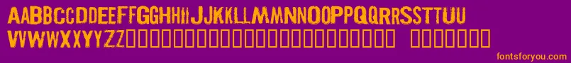 フォントPISTOLGR – 紫色の背景にオレンジのフォント