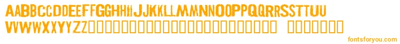 Czcionka PISTOLGR – pomarańczowe czcionki na białym tle