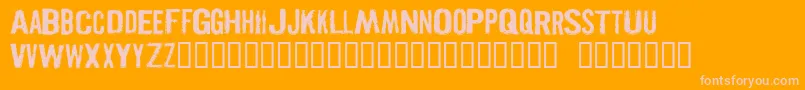 PISTOLGR-Schriftart – Rosa Schriften auf orangefarbenem Hintergrund