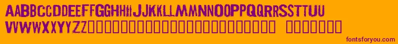 PISTOLGR-Schriftart – Violette Schriften auf orangefarbenem Hintergrund