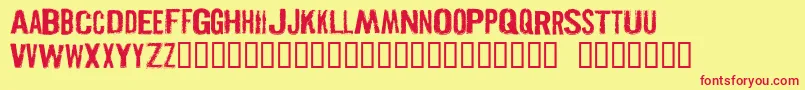 PISTOLGR Font – Red Fonts on Yellow Background