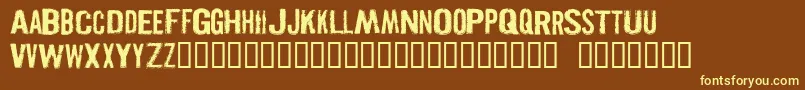 PISTOLGR-Schriftart – Gelbe Schriften auf braunem Hintergrund