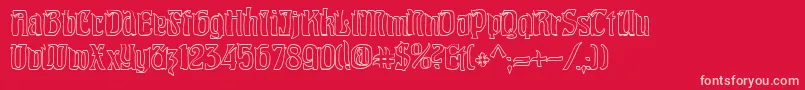 Pittoresk Hollow Font – Pink Fonts on Red Background