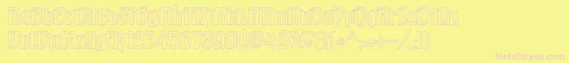 Pittoresk Hollow Font – Pink Fonts on Yellow Background