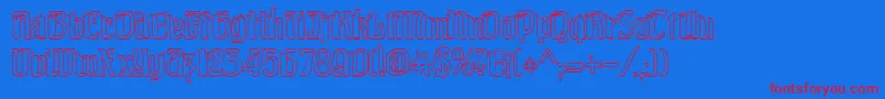 Pittoresk Hollow Font – Red Fonts on Blue Background