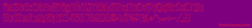 Pittoresk Hollow-Schriftart – Rote Schriften auf violettem Hintergrund