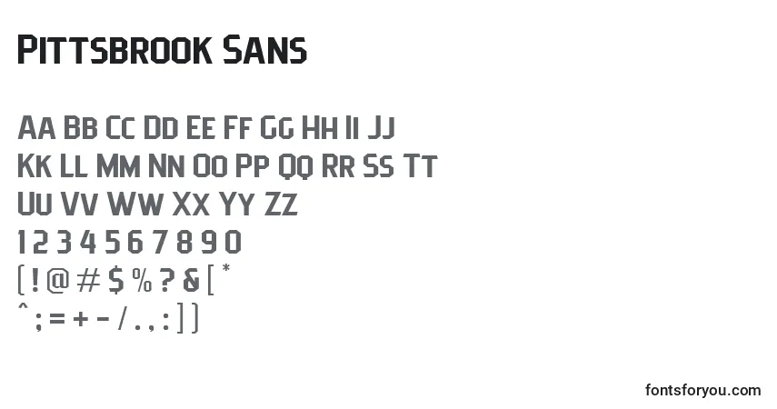 Шрифт Pittsbrook Sans (136947) – алфавит, цифры, специальные символы