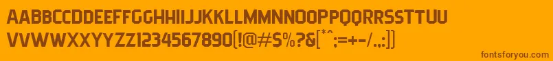 Lisätietoja Pittsbrook Sans-fontista Pittsbrook Sans-fontti – ruskeat fontit oranssilla taustalla