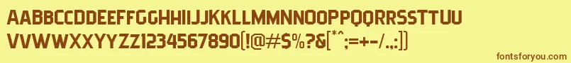 Weitere Informationen zur Pittsbrook Sans-Schriftart Pittsbrook Sans-Schriftart – Braune Schriften auf gelbem Hintergrund