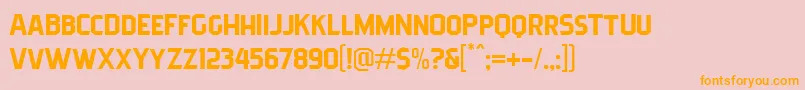 Fonte Pittsbrook Sans – fontes laranjas em um fundo rosa
