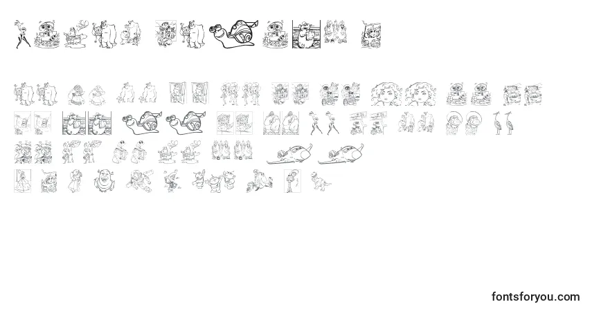 Schriftart Pixar family 2 – Alphabet, Zahlen, spezielle Symbole