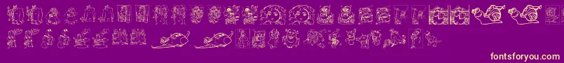 Pixar family 2 Font – Yellow Fonts on Purple Background