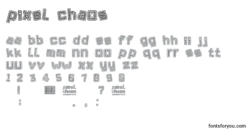 Fuente Pixel Chaos - alfabeto, números, caracteres especiales
