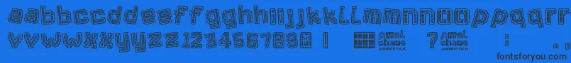 Pixel Chaos Font – Black Fonts on Blue Background