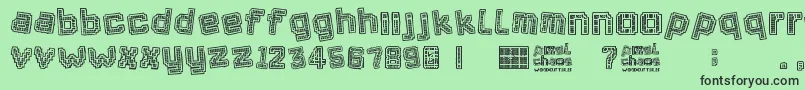 Pixel Chaos Font – Black Fonts on Green Background