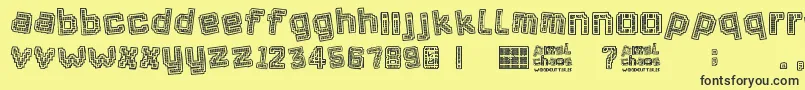 Pixel Chaos Font – Black Fonts on Yellow Background