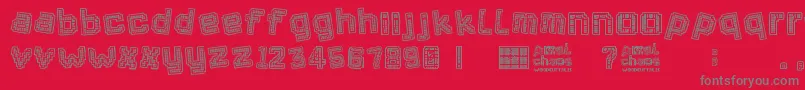 Pixel Chaos Font – Gray Fonts on Red Background