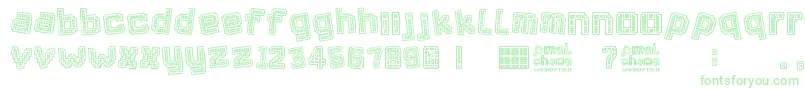 fuente Pixel Chaos – Fuentes Verdes Sobre Fondo Blanco