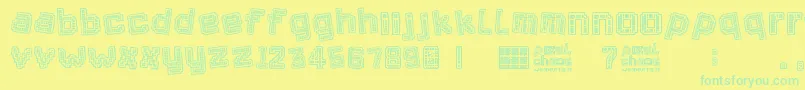 Шрифт Pixel Chaos – зелёные шрифты на жёлтом фоне