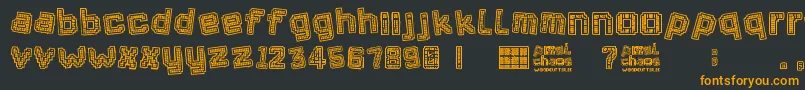 Pixel Chaos Font – Orange Fonts on Black Background