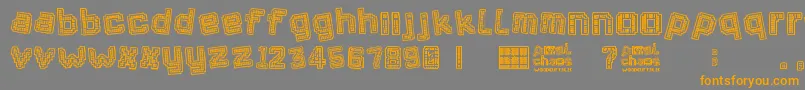 Pixel Chaos Font – Orange Fonts on Gray Background