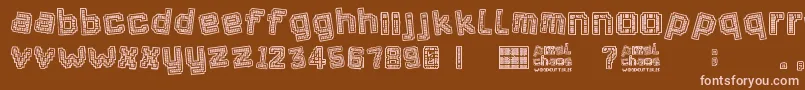 Czcionka Pixel Chaos – różowe czcionki na brązowym tle