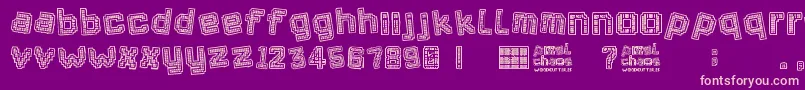 Pixel Chaos Font – Pink Fonts on Purple Background