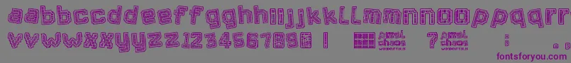 Fonte Pixel Chaos – fontes roxas em um fundo cinza