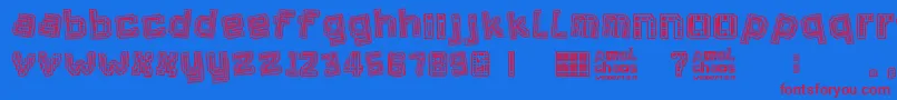 Pixel Chaos Font – Red Fonts on Blue Background