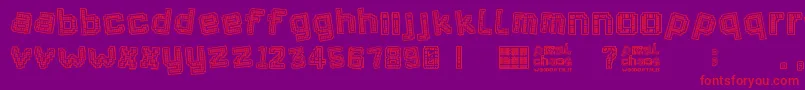 Pixel Chaos Font – Red Fonts on Purple Background