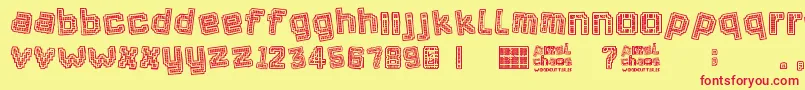 Pixel Chaos Font – Red Fonts on Yellow Background