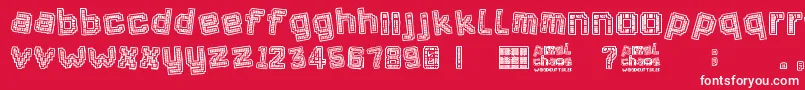 Pixel Chaos Font – White Fonts on Red Background
