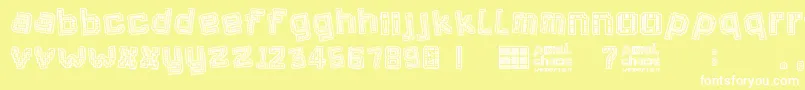 Pixel Chaos Font – White Fonts on Yellow Background