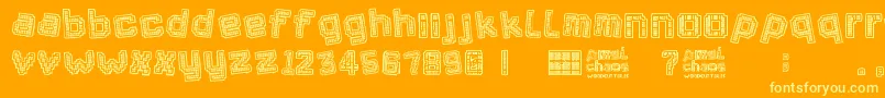 Police Pixel Chaos – polices jaunes sur fond orange