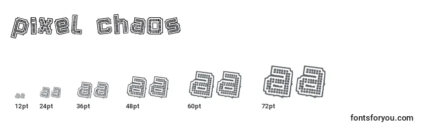 Größen der Schriftart Pixel Chaos
