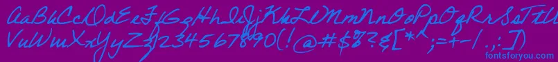 DjbThisMoment-Schriftart – Blaue Schriften auf violettem Hintergrund